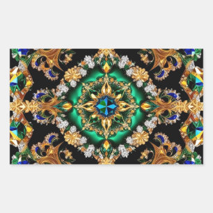 Rectangle sticker with Brazilian Colours