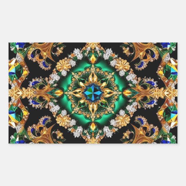 Rectangle sticker with Brazilian Colours (Front)