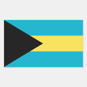 Rectangle sticker with Flag of Bahamas