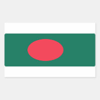 Rectangle sticker with Flag of Bangladesh
