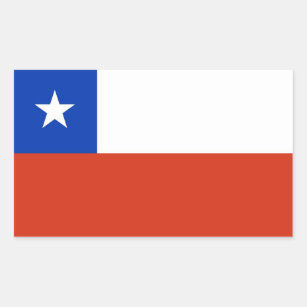 Rectangle sticker with Flag of Chile