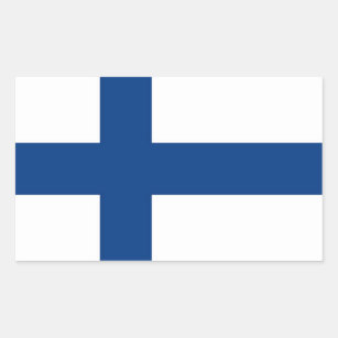 Rectangle sticker with Flag of Finland