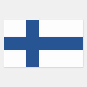 Rectangle sticker with Flag of Finland