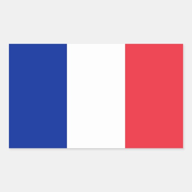 Rectangle sticker with Flag of France (Front)