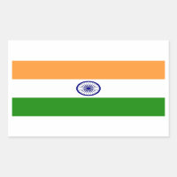 Rectangle sticker with Flag of India