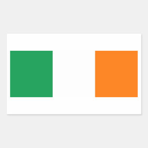 Rectangle sticker with Flag of Ireland