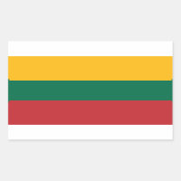 Rectangle sticker with Flag of Lithuania