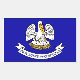 Rectangle sticker with Flag of Louisiana, U.S.A.