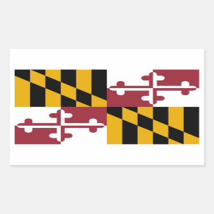 Rectangle sticker with Flag of Maryland, U.S.A.