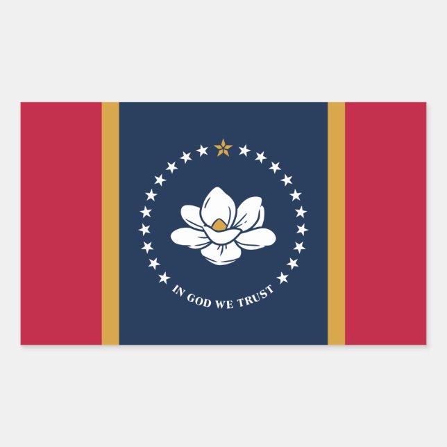 Rectangle sticker with Flag of Mississippi State (Front)