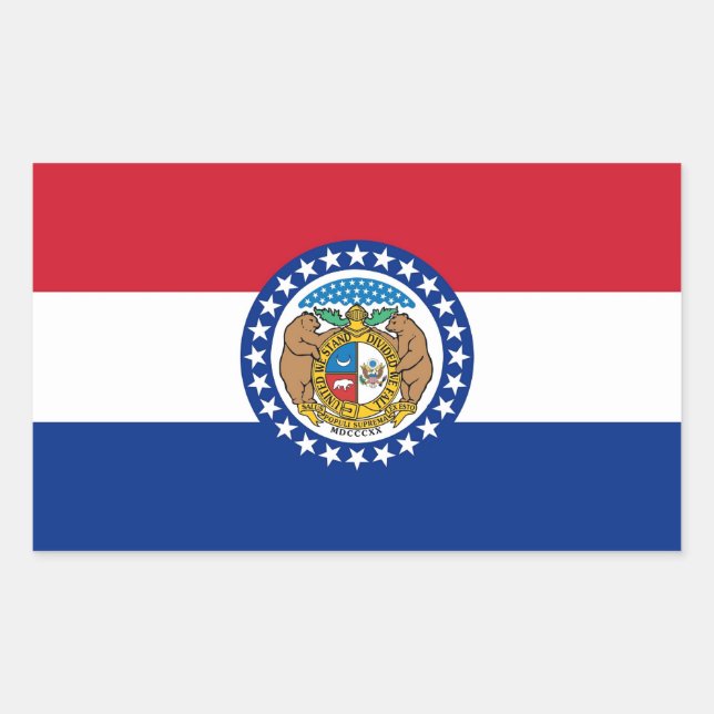 Rectangle sticker with Flag of Missouri, U.S.A. (Front)