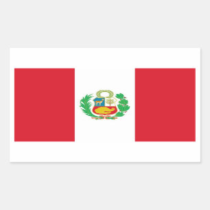 Rectangle sticker with Flag of Peru