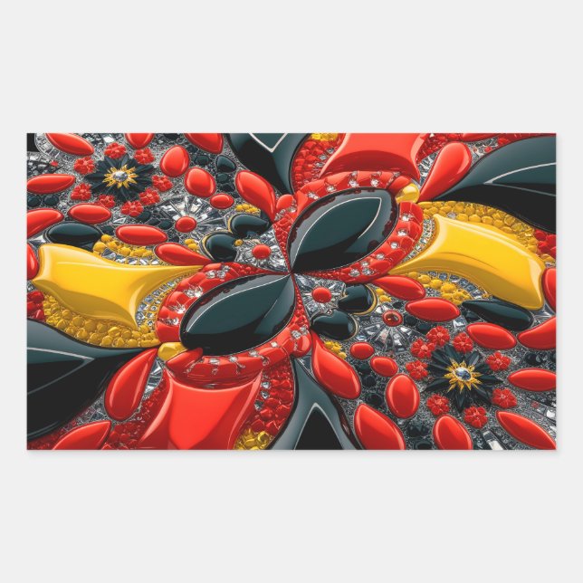 Rectangle sticker with Germany Colours (Front)