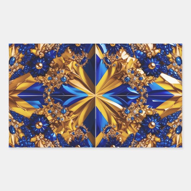 Rectangle sticker with Sweden Colours (Front)