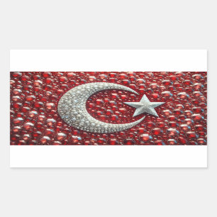 Rectangle sticker with Turkish Colours