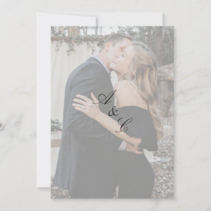 Rectangle Transparent Elegant Script Photo  Invitation