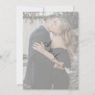 Rectangle Transparent Faux Vellum Elegant Photo Invitation