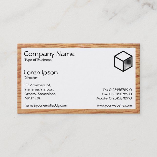 Rectangle - Wood 02 Business Card (Front)