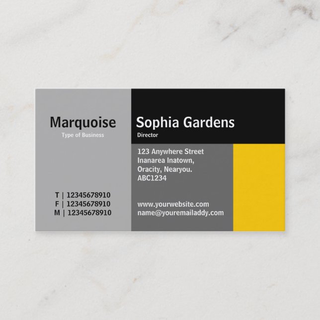 Rectangles - Amber Business Card (Front)