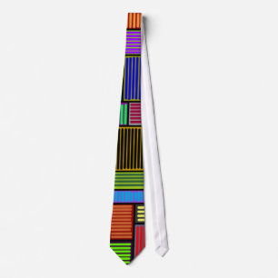Rectangles and Lines Colourful Tie