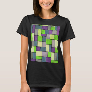 Rectangles And Squares Contemporary Black Outline T-Shirt
