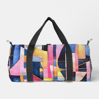 Rectangles and Triangles Geometric Abstract Duffle Bag