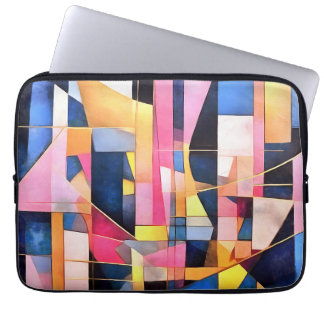 Rectangles and Triangles Geometric Abstract Laptop Sleeve