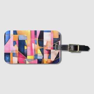 Rectangles and Triangles Geometric Abstract Luggage Tag
