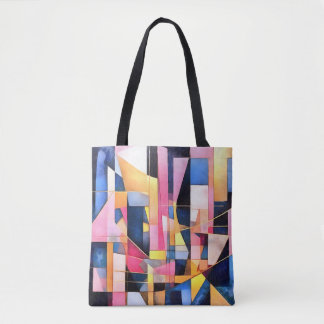 Rectangles and Triangles Geometric Abstract Tote Bag