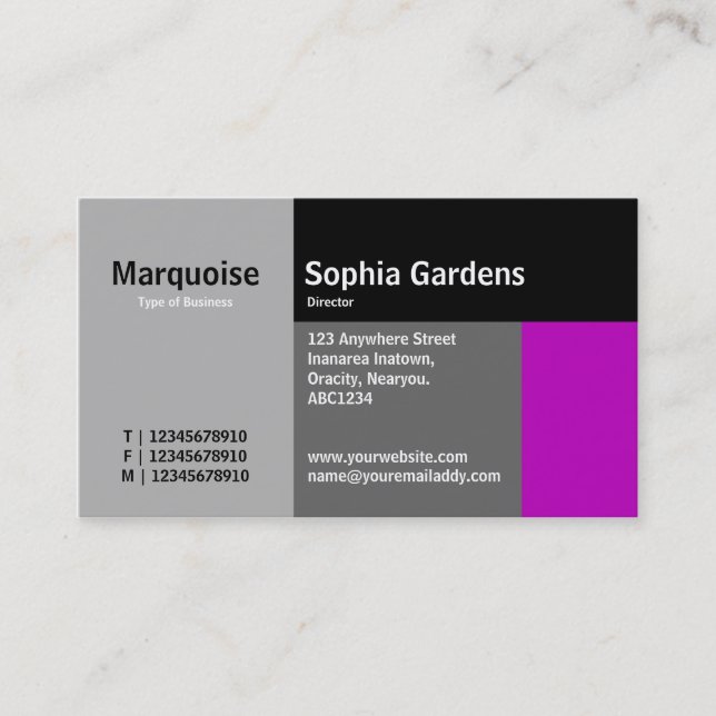 Rectangles - Magenta Business Card (Front)