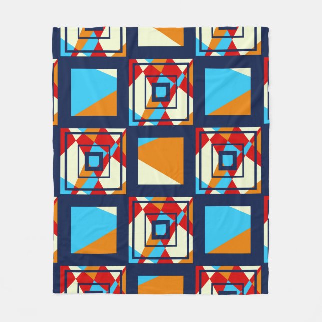 Rectangles of colourful pieces. Trendy seamless pa Fleece Blanket (Front)