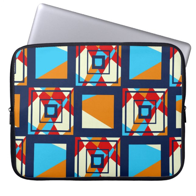Rectangles of colourful pieces. Trendy seamless pa Laptop Sleeve (Front)