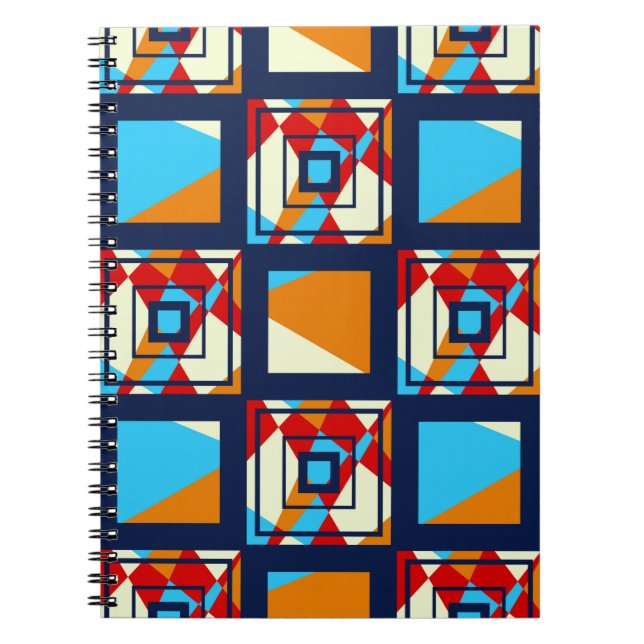 Rectangles of colourful pieces. Trendy seamless pa Notebook (Front)