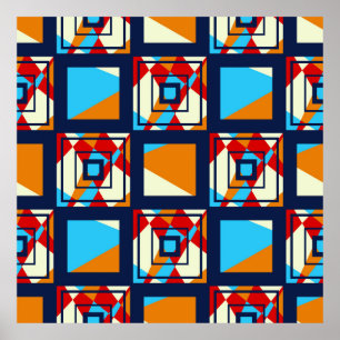 Rectangles of colourful pieces. Trendy seamless pa Poster