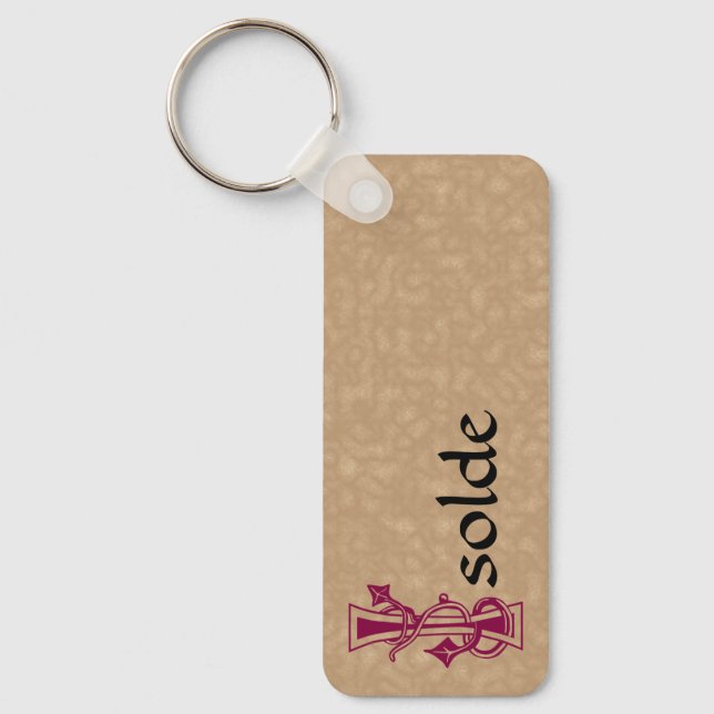 Rectangular Botanical Decorative Capital I Key Ring (Front)