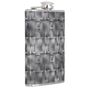 Rectangular forms of grey color and dark spots hip flask