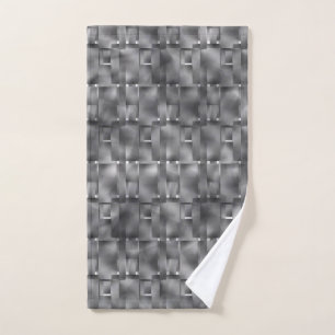 Rectangular forms of grey colour and dark spots hand towel