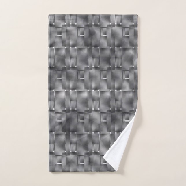 Rectangular forms of grey colour and dark spots hand towel (Hand Towel)