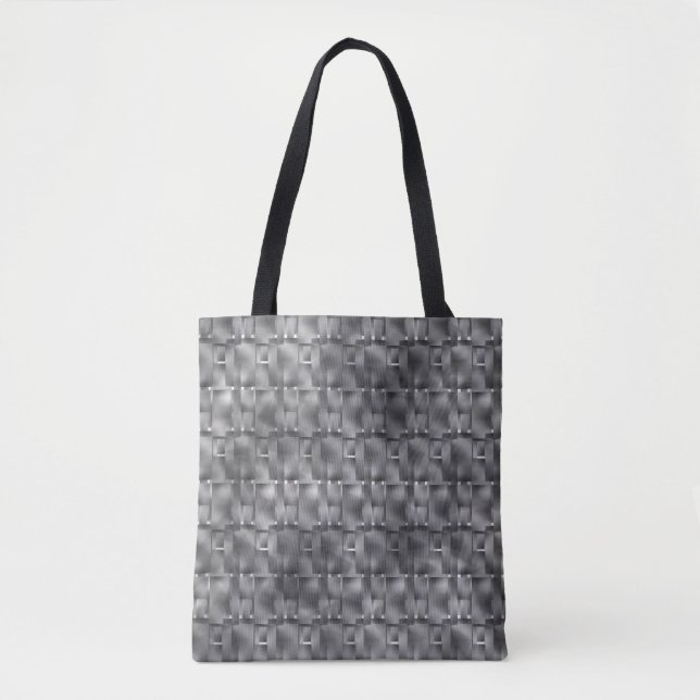 Rectangular forms of grey colour and dark spots tote bag (Front)