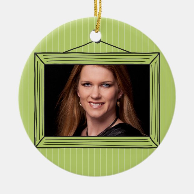 Rectangular handdrawn picture frame ceramic tree decoration (Front)