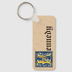 Rectangular Mythic Creatures Decorative Capital K Key Ring