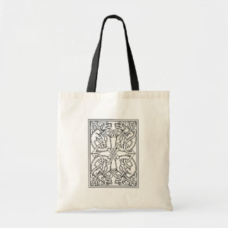 Rectangular pattern black and white tote bag