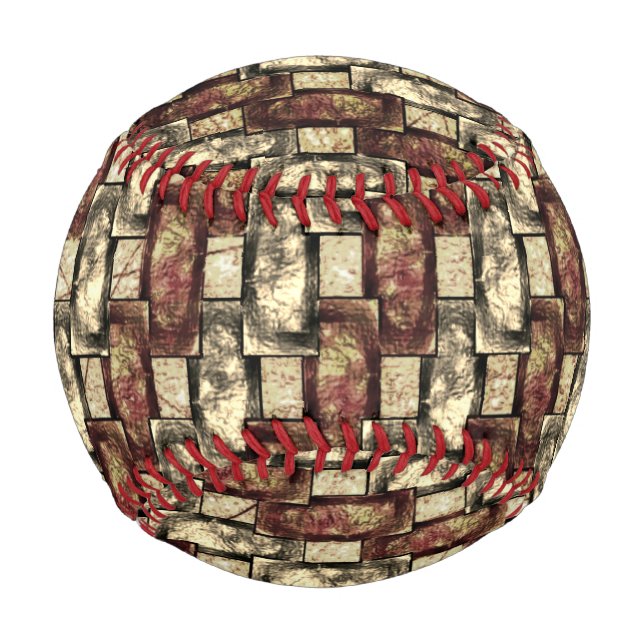 Rectangular pieces carved and spotted, golden red baseball (Back)