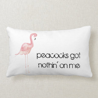 Rectangular Pink, Watercolor Flamingo Pillow