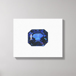 Rectangular Sapphire Blue Pattern Canvas Print