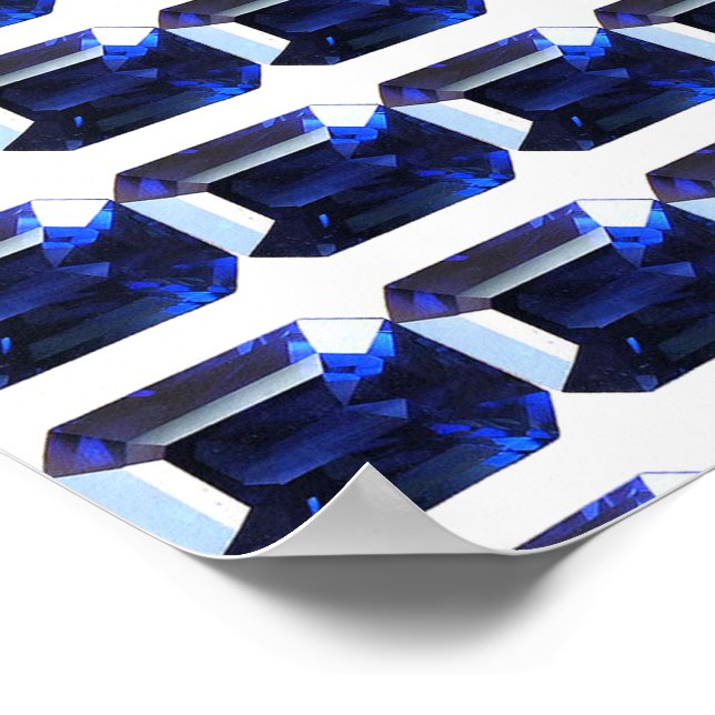 Rectangular Sapphire Blue Poster (Corner)