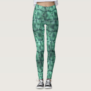 Rectangular shapes in dark and spotted green leggings