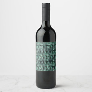 Rectangular shapes in dark and spotted green wine label