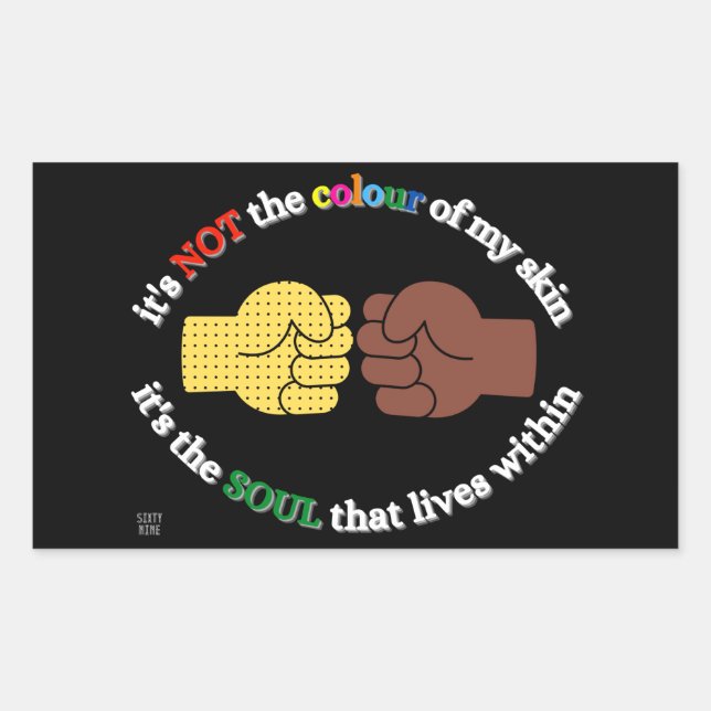 rectangular sticker  "END RACISM" (Front)
