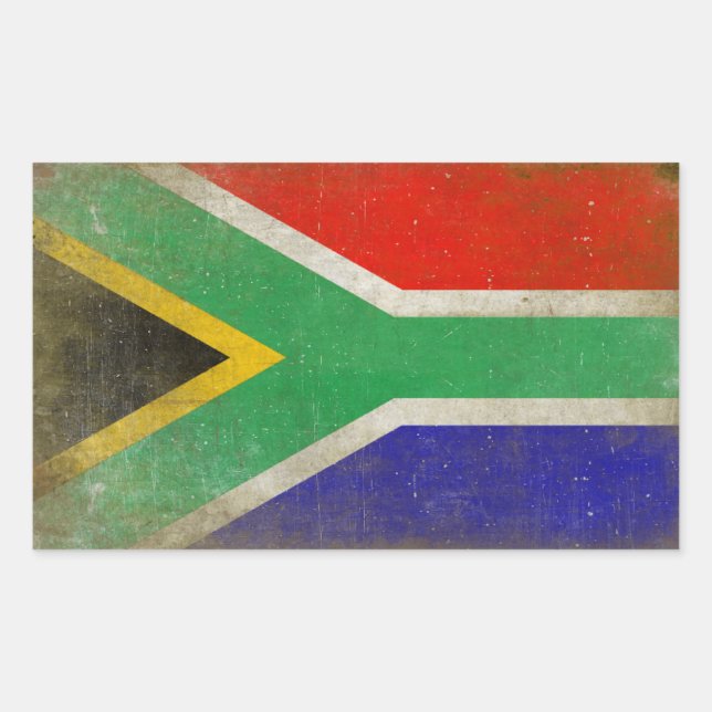 Rectangular Sticker with Flag from South Africa (Front)